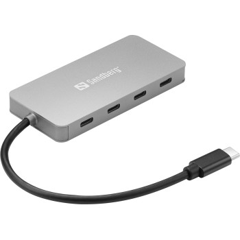 Sandberg 136-41 huby i koncentratory USB 3.2 Gen 1 (3.1 Gen 1) Type-C 10000 Mbit s Szary