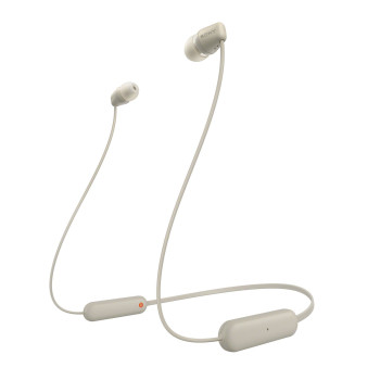 Sony WI-C100 Zestaw słuchawkowy Bezprzewodowy Douszny Połączenia muzyka Bluetooth Beżowy
