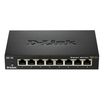 D-Link DGS-108 łącza sieciowe Nie zarządzany L2 Gigabit Ethernet (10 100 1000) Czarny