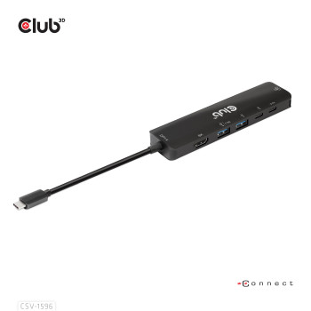 CLUB3D CSV-1596 huby i koncentratory USB 3.2 Gen 1 (3.1 Gen 1) Type-C 5000 Mbit s Czarny