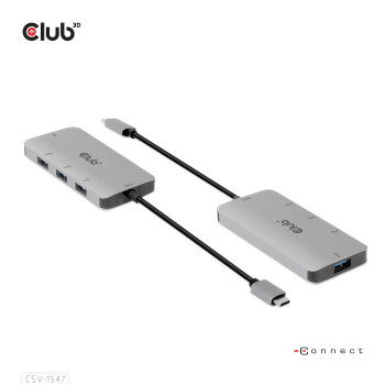 CLUB3D CSV-1547 huby i koncentratory USB 3.2 Gen 2 (3.1 Gen 2) Type-C 10000 Mbit s Czarny, Srebrny