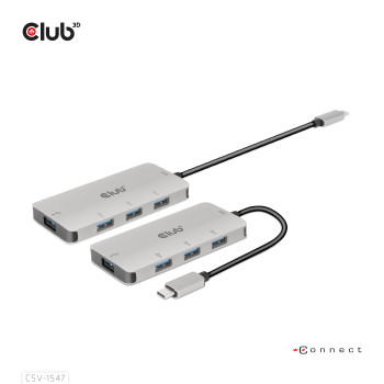 CLUB3D CSV-1547 huby i koncentratory USB 3.2 Gen 2 (3.1 Gen 2) Type-C 10000 Mbit s Czarny, Srebrny
