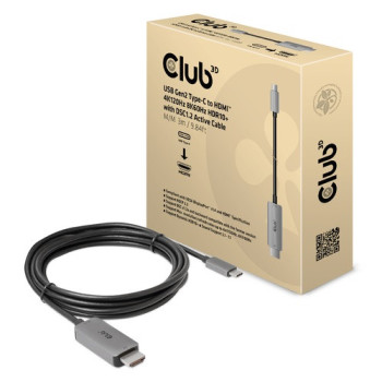 CLUB3D CAC-1587 zmieniacz płci   kabli USB Gen2 Type-C HDMI Typu A (Standard) Czarny