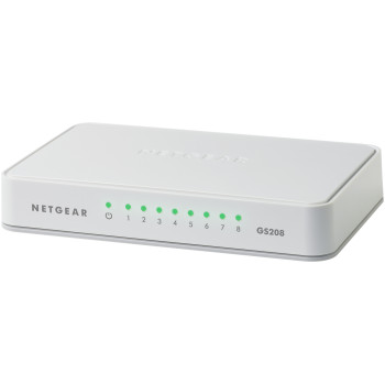 NETGEAR GS208 Nie zarządzany Gigabit Ethernet (10 100 1000) Biały