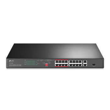 TP-Link TL-SL1218P łącza sieciowe Nie zarządzany Gigabit Ethernet (10 100 1000) Obsługa PoE 1U Czarny