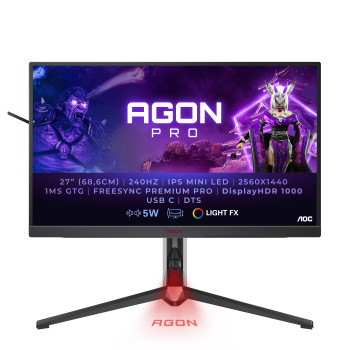 AOC AGON AG274QZM monitor komputerowy 68,6 cm (27") 2560 x 1440 px Quad HD LED Czarny, Czerwony