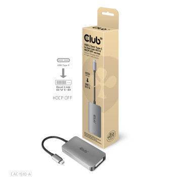 CLUB3D CAC-1510-A adapter kablowy 0,25 m USB Type-C DVI Szary