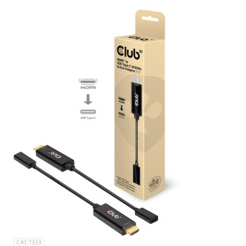CLUB3D CAC-1333 adapter kablowy 0,22 m HDMI Typu A (Standard) USB Type-C Czarny