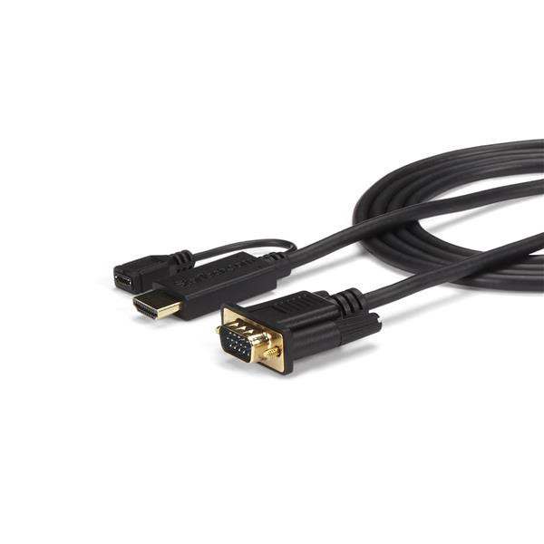 StarTech.com HD2VGAMM6 adapter kablowy 1,9 m VGA (D-Sub) HDMI + Micro USB Czarny StarTech.com HD2VGAMM6 adapter kablowy 1,9 m VGA (D-Sub) HDMI + Micro USB Czarny