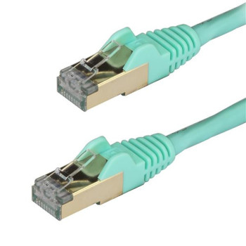 StarTech.com 6ASPAT1MAQ kabel sieciowy Turkusowy 1 m Cat6a U FTP (STP)