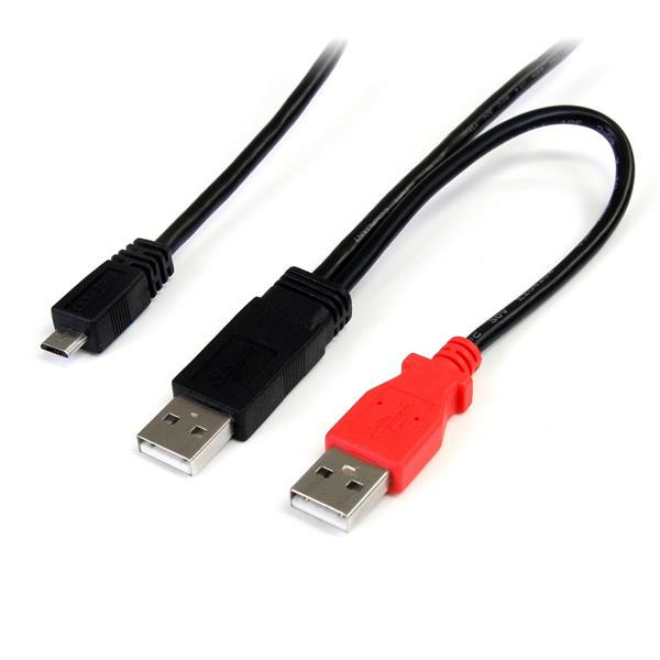 StarTech.com USB2HAUBY3 kabel USB 0,3 m USB 2.0 Micro-USB B 2 x USB A Czarny StarTech.com USB2HAUBY3 kabel USB 0,3 m USB 2.0 Micro-USB B 2 x USB A Czarny