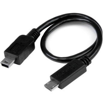 StarTech.com UMUSBOTG8IN kabel USB 0,2 m Mini-USB B Micro-USB B Czarny