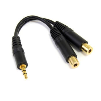 StarTech.com MUY1MFF kabel audio 0,15 m 3.5mm 2 x 3.5mm Czarny