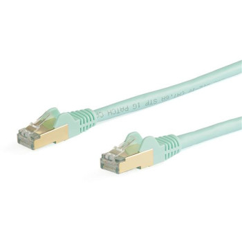 StarTech.com 6ASPAT10MAQ kabel sieciowy Kolor Aqua 10 m Cat6a S UTP (STP)