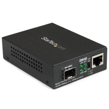 StarTech.com MCM1110SFP konwerter sieciowy 1000 Mbit s Multifunkcyjny, Pojedynczy Czarny