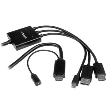 StarTech.com DPMDPHD2HD adapter kablowy 2 m DisplayPort + Mini DisplayPort + HDMI HDMI + USB Czarny