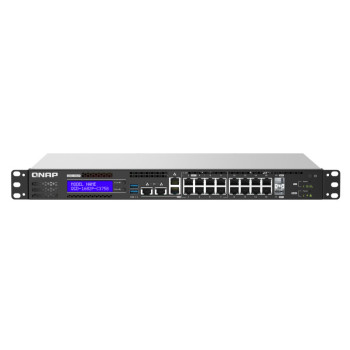 QNAP QGD-1602P Zarządzany L2 Gigabit Ethernet (10 100 1000) Obsługa PoE 1U Czarny, Szary