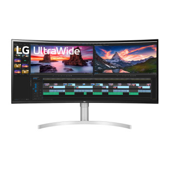 LG 38WN95C-W monitor komputerowy 96,5 cm (38") 3840 x 1600 px UltraWide Quad HD Czarny, Srebrny, Biały