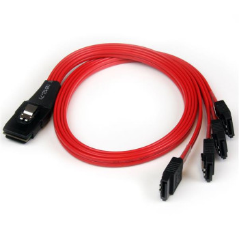 StarTech.com SAS8087S4R50 kabel SAS 0,5 m Czarny, Czerwony