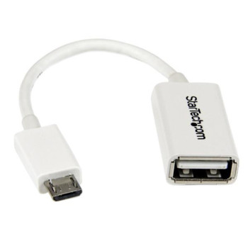 StarTech.com UUSBOTGW kabel USB 0,127 m USB 2.0 Micro-USB B USB A Biały