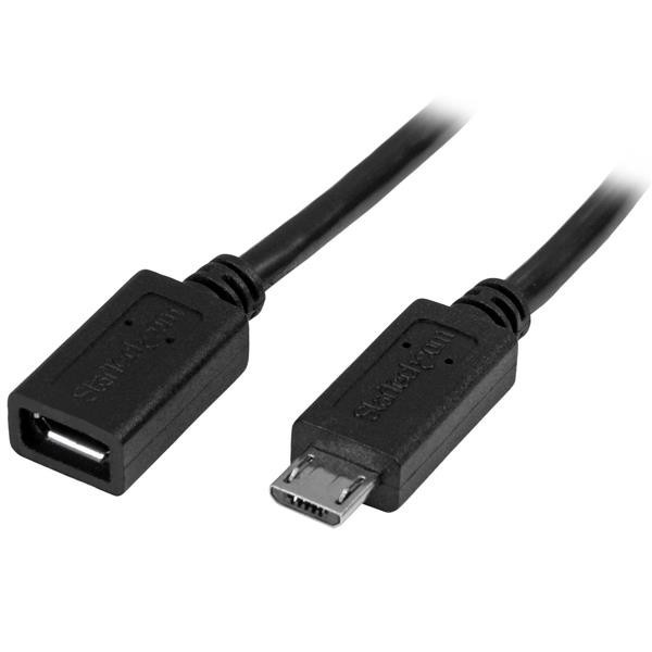 StarTech.com USBUBEXT50CM kabel USB 0,5 m USB 2.0 Micro-USB B Czarny StarTech.com USBUBEXT50CM kabel USB 0,5 m USB 2.0 Micro-USB B Czarny