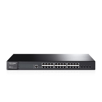 TP-Link T2600G-28TS łącza sieciowe Zarządzany L2 Gigabit Ethernet (10 100 1000) Czarny
