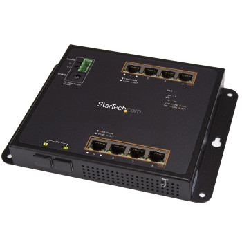 StarTech.com IES101GP2SFW łącza sieciowe Zarządzany L2 Gigabit Ethernet (10 100 1000) Obsługa PoE Czarny