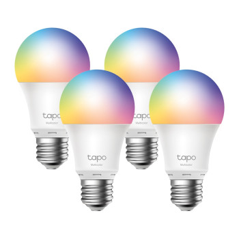 TP-Link Tapo L530E(4-PACK) inteligentne oświetlenie Inteligentne żarówki 8,7 W Metaliczny, Biały Wi-Fi