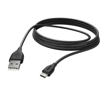 Hama 3m, USB2.0-A USB2.0 Micro-B kabel USB USB A Micro-USB B Czarny