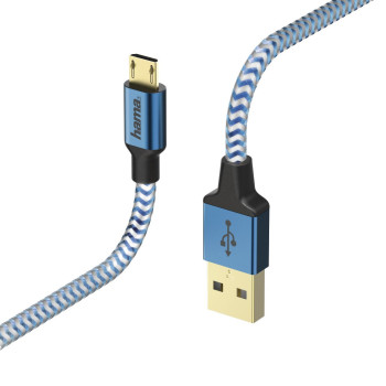 Hama 00178289 kabel USB 1,5 m USB 2.0 USB A Micro-USB B Niebieski
