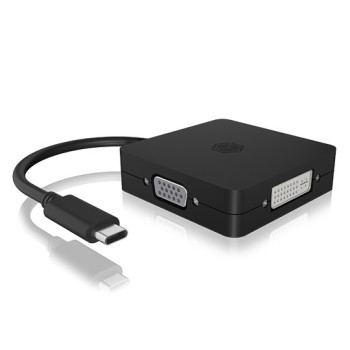 ICY BOX IB-DK1104-C 0,15 m USB Type-C DVI + VGA + DisplayPort + HDMI Czarny