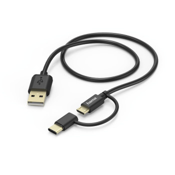 Hama 178327 kabel USB 1 m USB 2.0 USB A Micro-USB A Czarny