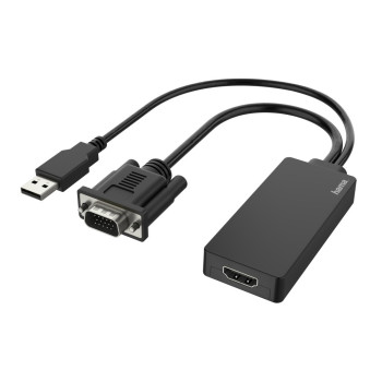 Hama 00200342 adapter kablowy 0,15 m USB Type-A + VGA (D-Sub) HDMI Czarny