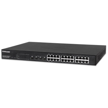 Intellinet 561372 łącza sieciowe Zarządzany Gigabit Ethernet (10 100 1000) Obsługa PoE Czarny
