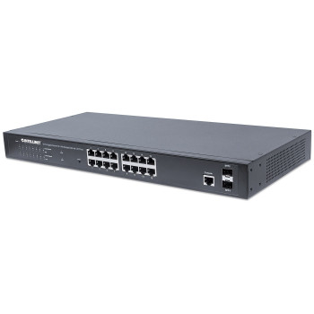 Intellinet 561198 łącza sieciowe Zarządzany L2+ Gigabit Ethernet (10 100 1000) Obsługa PoE 1U Czarny
