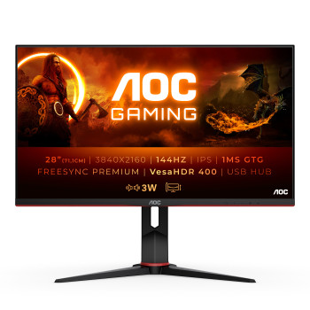 AOC G2 U28G2XU BK monitor komputerowy 71,1 cm (28") 3840 x 2160 px 4K Ultra HD LED Czarny, Czerwony