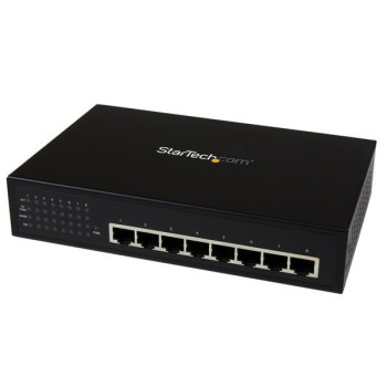 StarTech.com IES81000POE łącza sieciowe Nie zarządzany Gigabit Ethernet (10 100 1000) Obsługa PoE Czarny