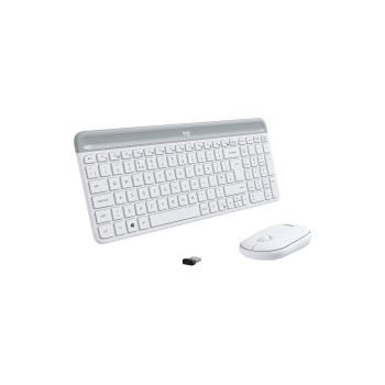 Logitech MK470 klawiatura Dołączona myszka RF Wireless Swiss Biały