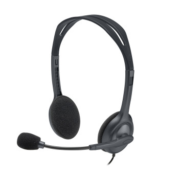 Logitech H111 Zestaw słuchawkowy Przewodowa Opaska na głowę Biuro centrum telefoniczne Czarny
