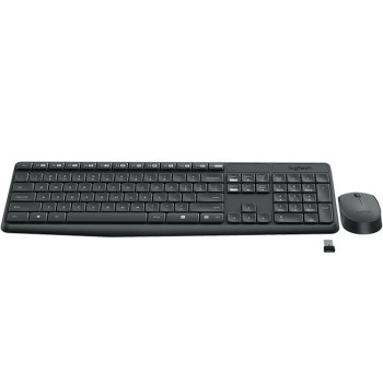 Logitech MK235 klawiatura Dołączona myszka RF Wireless Czeski Szary