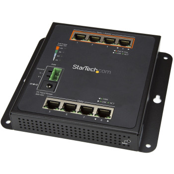 StarTech.com IES81GPOEW łącza sieciowe Zarządzany L2 Gigabit Ethernet (10 100 1000) Obsługa PoE Czarny
