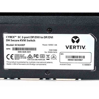 Vertiv Cybex SC 920XP przełącznik KVM Czarny