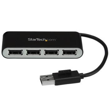 StarTech.com ST4200MINI2 huby i koncentratory USB 2.0 480 Mbit s Czarny, Srebrny