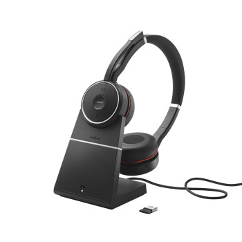 Jabra Evolve 75 Zestaw słuchawkowy Przewodowy i Bezprzewodowy Opaska na głowę Połączenia muzyka Bluetooth Podstawka do