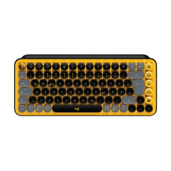 Logitech POP Keys Wireless Mechanical Keyboard With Emoji Keys klawiatura Bluetooth QWERTZ Niemiecki Czarny, Szary, Żółty