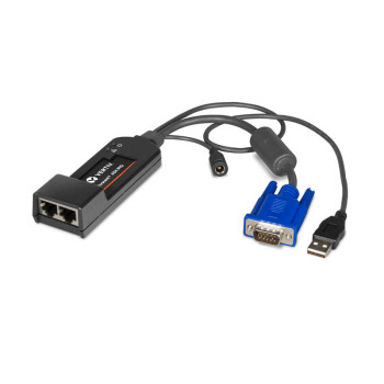 Vertiv Avocent ADX-IPIQ-400 adapter kablowy 2 x RJ-45 DVI-I + 3.5mm + USB Type-B Czarny