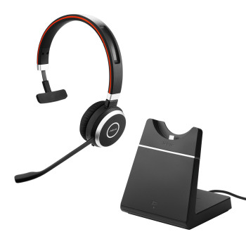 Jabra Evolve 65 Zestaw słuchawkowy Przewodowy i Bezprzewodowy Opaska na głowę Połączenia muzyka Micro-USB Bluetooth Podstawka