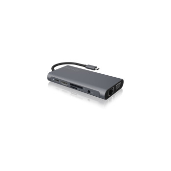 ICY BOX IB-DK4040-CPD Przewodowa USB 3.2 Gen 1 (3.1 Gen 1) Type-C Antracyt, Czarny