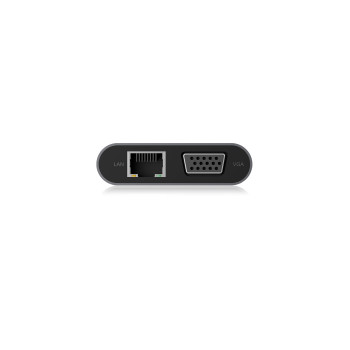 ICY BOX IB-DK4040-CPD Przewodowa USB 3.2 Gen 1 (3.1 Gen 1) Type-C Antracyt, Czarny