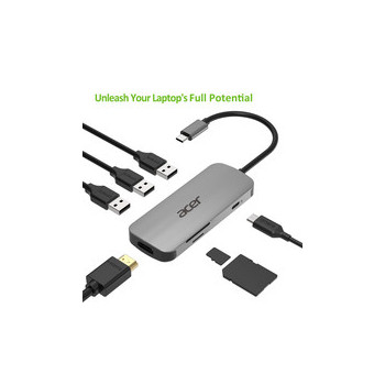 Acer HP.DSCAB.008 stacja dokująca Przewodowa USB 3.2 Gen 2 (3.1 Gen 2) Type-C Srebrny